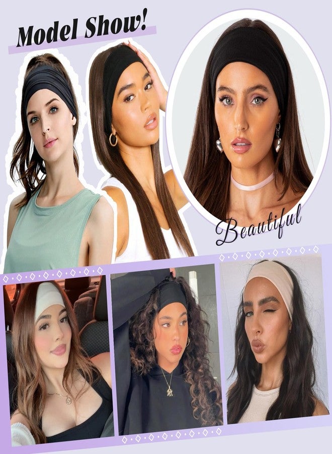 XTREND 6 Pcs Wide Headbands for Women Fashion Headband Stretch Headband Boho Floral Pattern Hair Band Workout Sport Hairband Accessories - Image 5